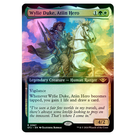 Magic The Gathering - Outlaws of Thunder Junction - Wylie Duke, Atiin Hero (Extended Art) - 0367 (Foil)
