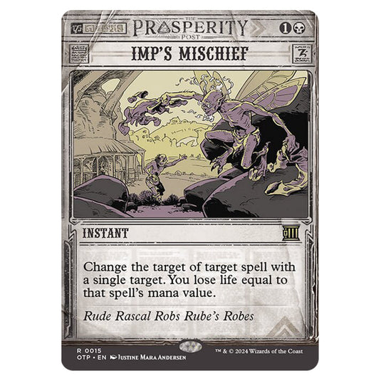 Magic The Gathering - Outlaws of Thunder Junction - Breaking News - Imp's Mischief (Prosperity Showcase) - 0015