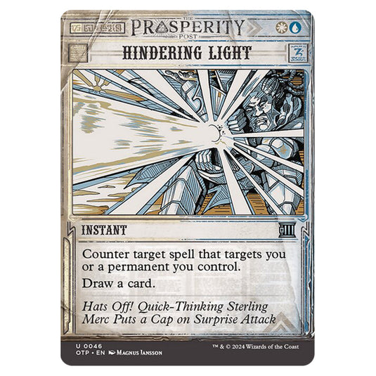 Magic The Gathering - Outlaws of Thunder Junction - Breaking News - Hindering Light (Prosperity Showcase) - 0046