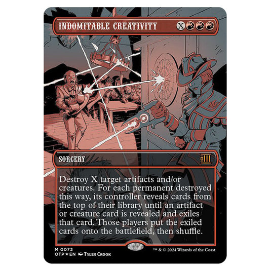 Magic The Gathering - Outlaws of Thunder Junction - Breaking News - Indomitable Creativity (Textured Foil) - 0072