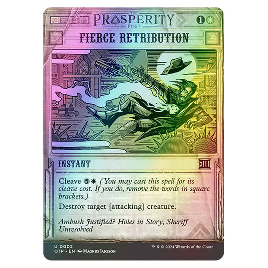 Magic The Gathering - Outlaws of Thunder Junction - Breaking News - Fierce Retribution (Prosperity Showcase) - 0002 (Foil)