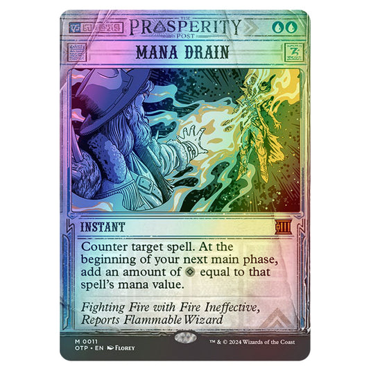 Magic The Gathering - Outlaws of Thunder Junction - Breaking News - Mana Drain (Prosperity Showcase) - 0011 (Foil)