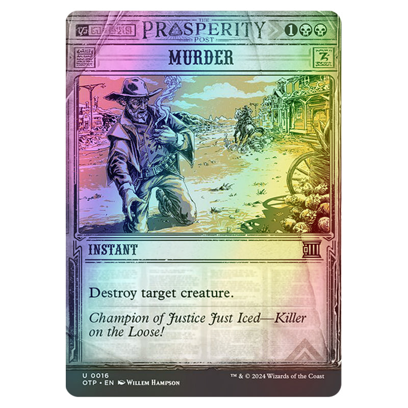 prosperity cards mtg Magic The Gathering - Outlaws of Thunder Junction - Breaking News - Murder (Prosperity Showcase)