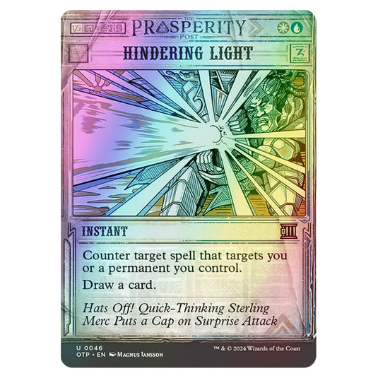 Magic The Gathering - Outlaws of Thunder Junction - Breaking News - Hindering Light (Prosperity Showcase) - 0046 (Foil)