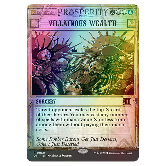 Magic The Gathering - Outlaws of Thunder Junction - Breaking News - Villainous Wealth (Prosperity Showcase) - 0058 (Foil)