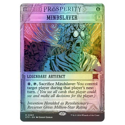 Magic The Gathering - Outlaws of Thunder Junction - Breaking News - Mindslaver (Prosperity Showcase) - 0063 (Foil)