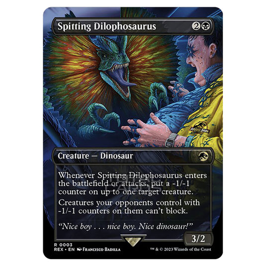 Magic The Gathering - The Lost Caverns of Ixalan - Jurassic World Collection - Spitting Dilophosaurus (Borderless Card) - 0003