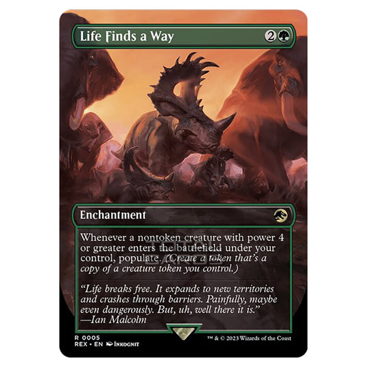 Magic The Gathering - The Lost Caverns of Ixalan - Jurassic World Collection - Life Finds a Way (Borderless Card) - 0005