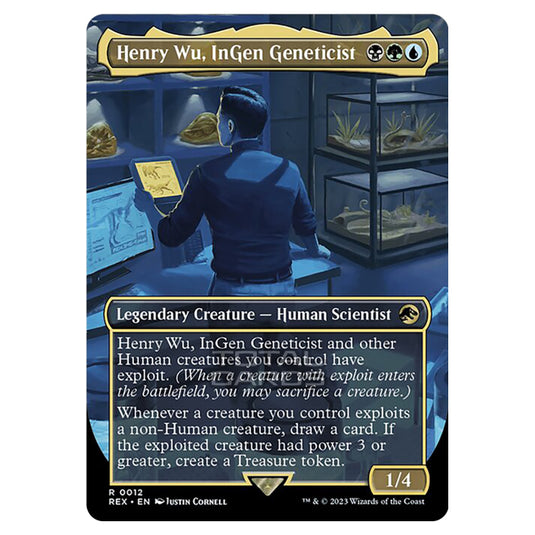 Magic The Gathering - The Lost Caverns of Ixalan - Jurassic World Collection - Henry Wu, InGen Geneticist (Borderless Card) - 0012