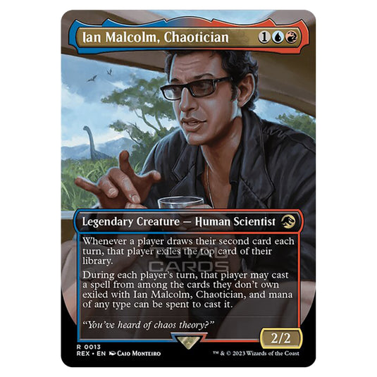 Magic The Gathering - The Lost Caverns of Ixalan - Jurassic World Collection - Ian Malcolm, Chaotician (Borderless Card) - 0013