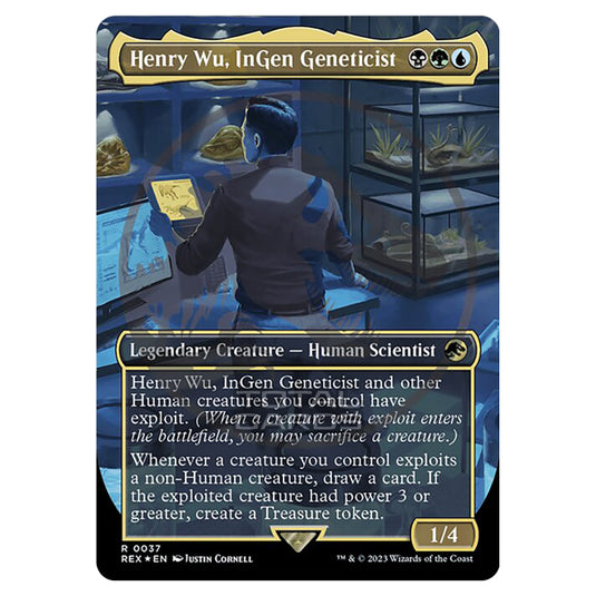 Magic The Gathering - The Lost Caverns of Ixalan - Jurassic World Collection - Henry Wu, InGen Geneticist (Embossed Foil Card) - 0037