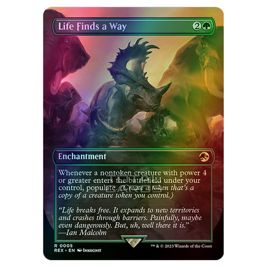 Magic The Gathering - The Lost Caverns of Ixalan - Jurassic World Collection - Life Finds a Way (Borderless Card) - 0005 (Foil)