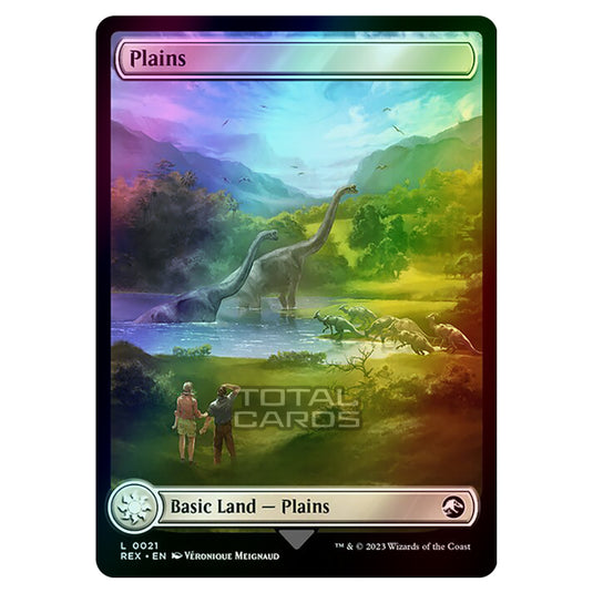 Magic The Gathering - The Lost Caverns of Ixalan - Jurassic World Collection - Plains (Reversible Land Card) - 0021 (Foil)