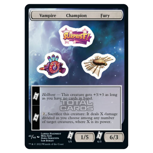 Magic The Gathering - Unfinity - Vampire Champion Fury - Sticker 43/48