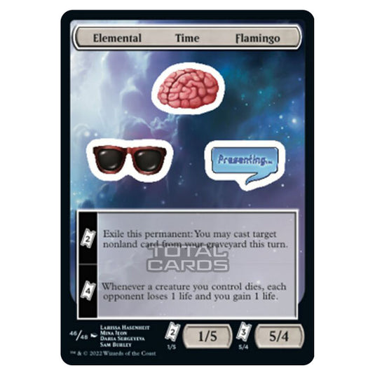 Magic The Gathering - Unfinity - Elemental Time Flamingo - Sticker 46/48