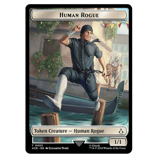 Human Rogue 0003 card from the Magic The Gathering set Universes Beyond - Assassin's Creed - Tokens