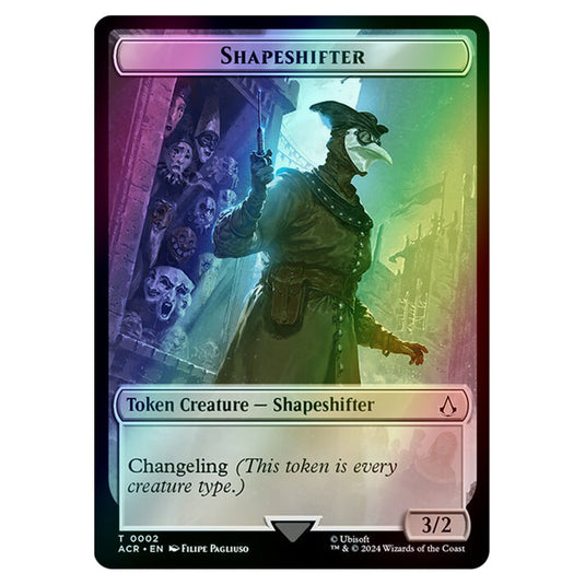 Shapeshifter 0002 card from the Magic The Gathering set Universes Beyond - Assassin's Creed - Tokens