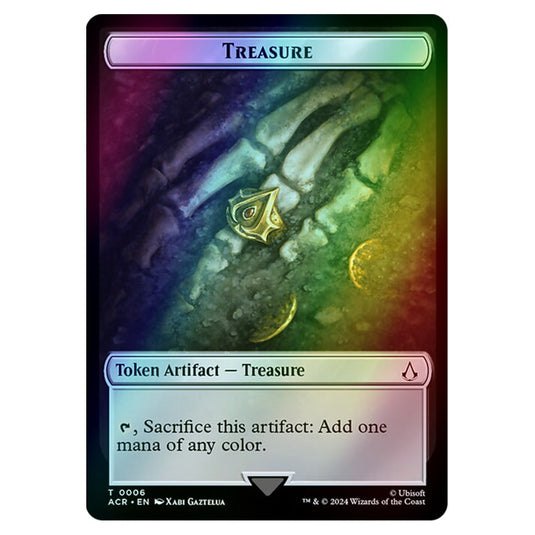 Treasure 0006 card from the Magic The Gathering set Universes Beyond - Assassin's Creed - Tokens