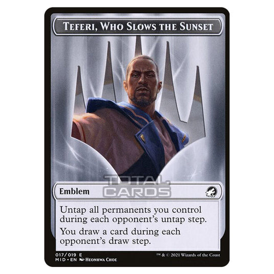 Magic The Gathering - Innistrad - Midnight Hunt - Teferi, Who Slows the Sunset Emblem - 17/20