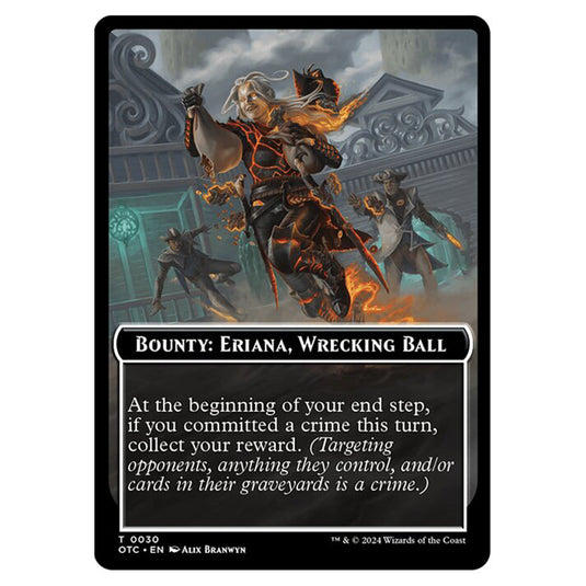 Magic The Gathering - Outlaws of Thunder Junction - Commander Tokens - Bounty - Eriana, Wrecking Ball // Wanted! - 0030