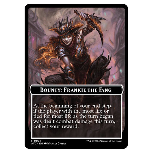 Magic The Gathering - Outlaws of Thunder Junction - Commander Tokens - Bounty - Frankie The Fang // Wanted! - 0031