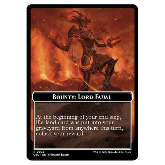 Magic The Gathering - Outlaws of Thunder Junction - Commander Tokens - Bounty - Lord Fajjal // Wanted! - 0033