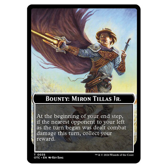 Magic The Gathering - Outlaws of Thunder Junction - Commander Tokens - Bounty - Miron Tillas Jr. // Wanted! - 0035