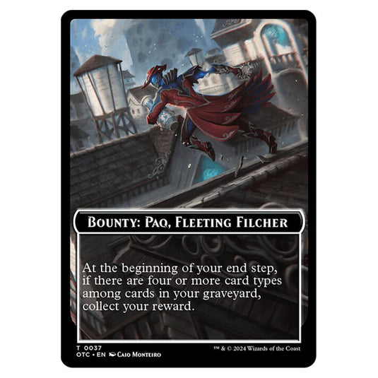 Magic The Gathering - Outlaws of Thunder Junction - Commander Tokens - Bounty - Paq, Fleeting Filcher // Wanted! - 0037