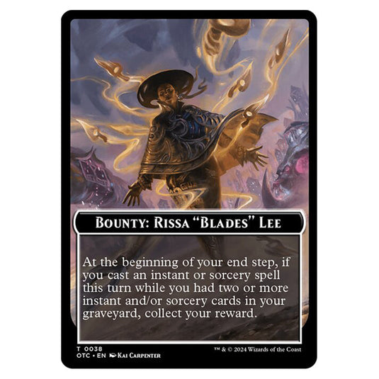 Magic The Gathering - Outlaws of Thunder Junction - Commander Tokens - Bounty - Rissa Blades Lee // Wanted! - 0038