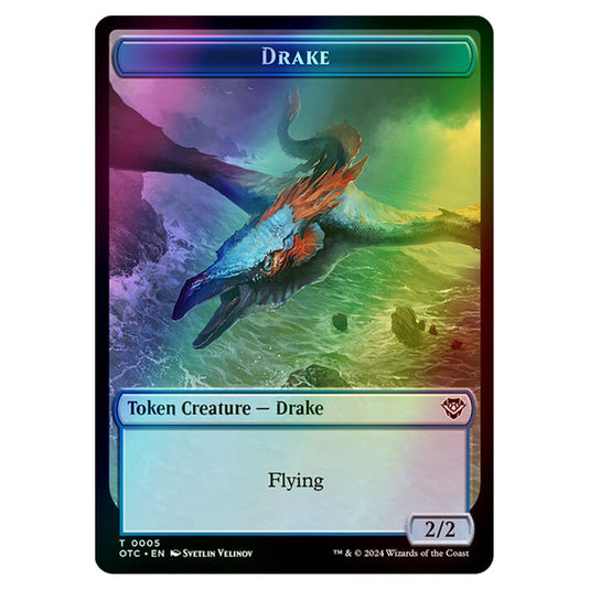 Magic The Gathering - Outlaws of Thunder Junction - Commander Tokens - Drake - 0005 (Foil)