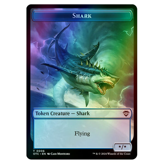 Magic The Gathering - Outlaws of Thunder Junction - Commander Tokens - Shark - 0006 (Foil)