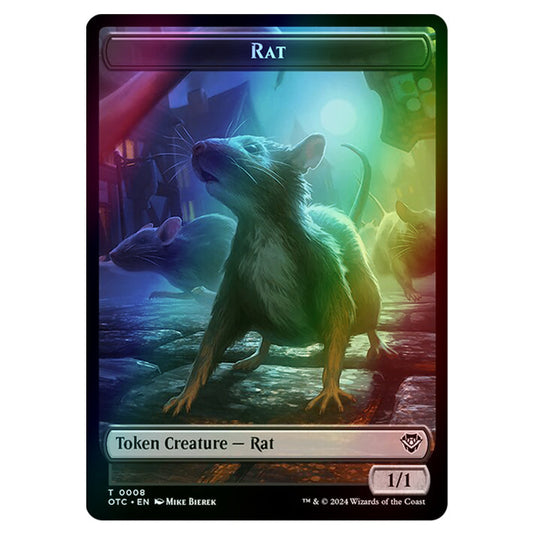 Magic The Gathering - Outlaws of Thunder Junction - Commander Tokens - Rat - 0008 (Foil)