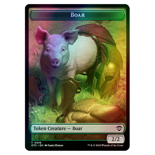 Magic The Gathering - Outlaws of Thunder Junction - Commander Tokens - Boar - 0016 (Foil)