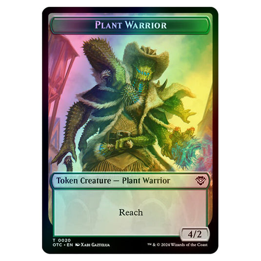 Magic The Gathering - Outlaws of Thunder Junction - Commander Tokens - Plant Warrior - 0020 (Foil)