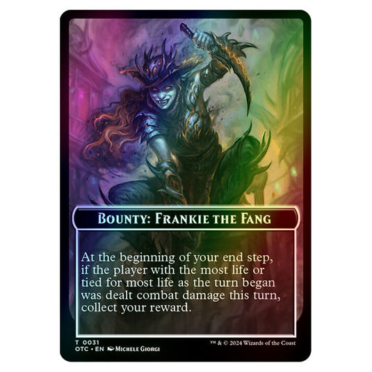 Magic The Gathering - Outlaws of Thunder Junction - Commander Tokens - Bounty - Frankie The Fang // Wanted! - 0031 (Foil)