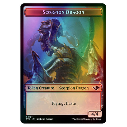 Magic The Gathering - Outlaws of Thunder Junction Tokens - Scorpion Dragon - 0011 (Foil)