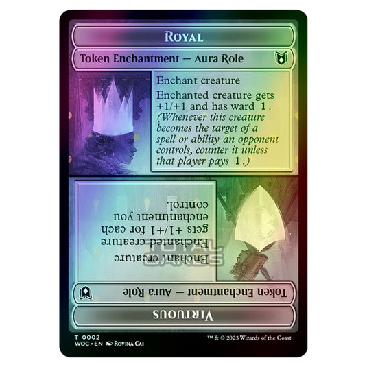 Magic The Gathering - Wilds of Eldraine - Commander Tokens - Royal / Virtuous - 0002 (Foil)