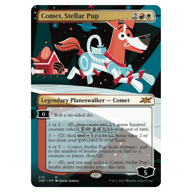 Magic The Gathering - Unfinity - Comet, Stellar Pup (Borderless Planes