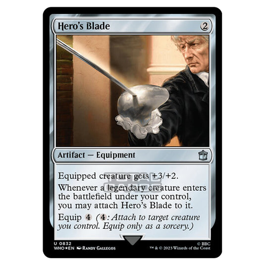 Magic The Gathering - Universes Beyond - Doctor Who - Hero's Blade (Surge Foil) - 0832