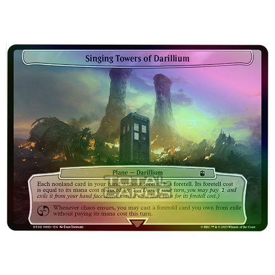 Magic The Gathering - Universes Beyond - Doctor Who - Singing Towers of Darillium (Planar Card) - 0598 (Foil)
