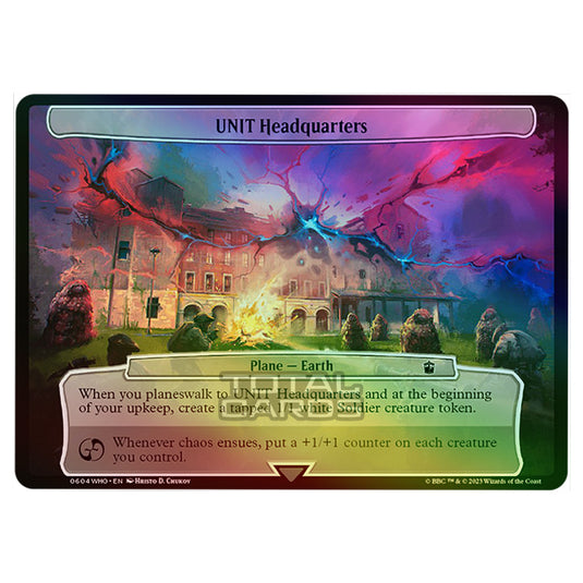 Magic The Gathering - Universes Beyond - Doctor Who - UNIT Headquarters (Planar Card) - 0604 (Foil)