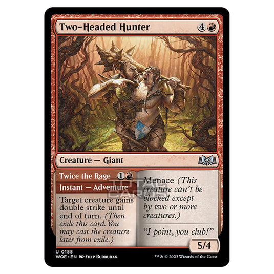 Magic The Gathering - Wilds of Eldraine - Two-Headed Hunter / Twice the Rage - 155