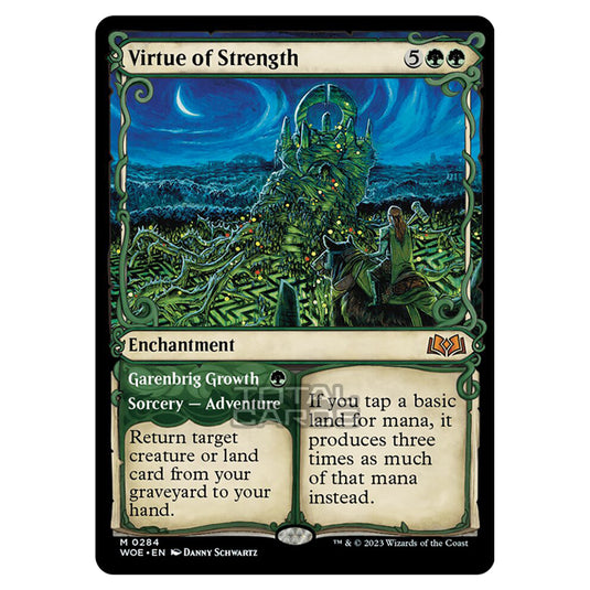 Magic The Gathering - Wilds of Eldraine - Virtue of Strength / Garenbrig Growth (Showcase Card) - 284
