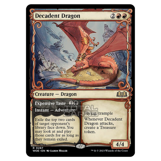 Magic The Gathering - Wilds of Eldraine - Decadent Dragon / Expensive Taste (Showcase Card) - 287