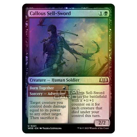 Magic The Gathering - Wilds of Eldraine - Callous Sell-Sword / Burn Together - 221 (Foil)