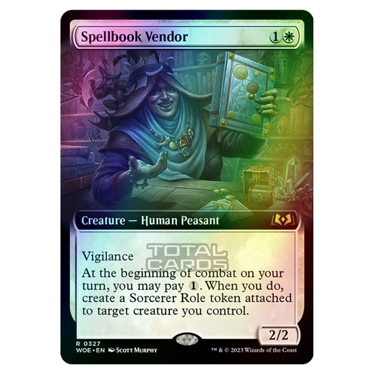 Magic The Gathering - Wilds of Eldraine - Spellbook Vendor (Extended Art Card) - 327 (Foil)