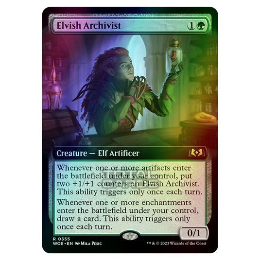 Magic The Gathering - Wilds of Eldraine - Elvish Archivist (Extended Art Card) - 355 (Foil)