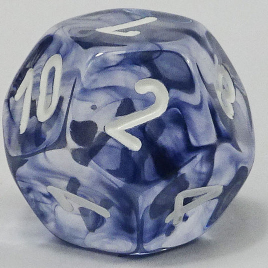 Chessex - Signature 16mm D12 - Nebula - Dark Blue with White