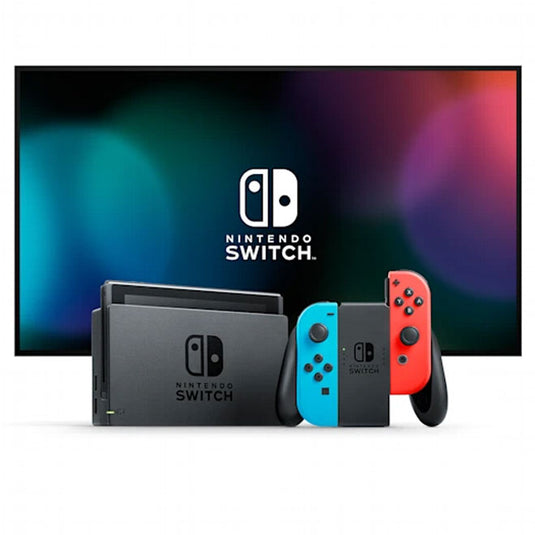Nintendo Switch with Neon Blue / Neon Red Joy-Con Controllers