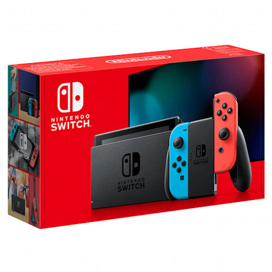 Nintendo Switch with Neon Blue / Neon Red Joy-Con Controllers
